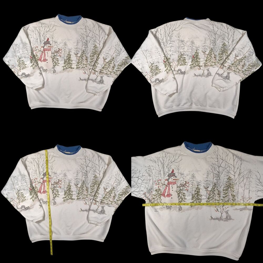 Vintage Artisans Sweatshirt Womans Oversized XL Christmas Fleece Grandmacore 80s